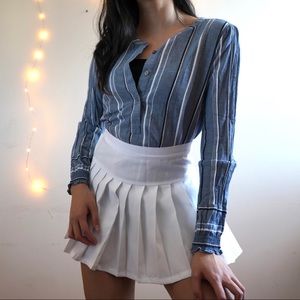 L OFT striped 1/4 buttoned shirt